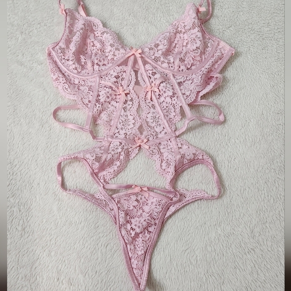 New!For Love and Lemons  Creamsicle Lace Teddy Bodysuit - Picture 4 of 12